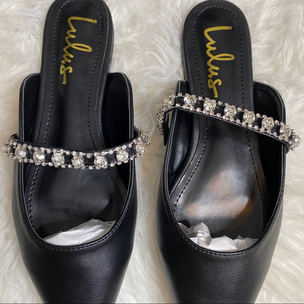 🔥SOLD🔥 Lulus Arlya Rhinestone Pointed-Toe Mule Slides - Picture 9 of 14